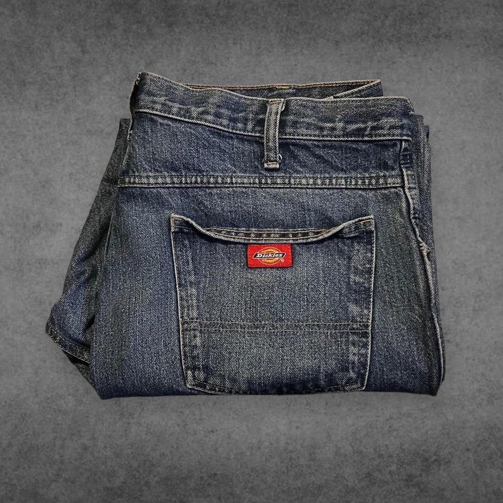 Vintage Dickies Double Knee Denim Jeans Blue Y2K Streetwear Mens 36x30